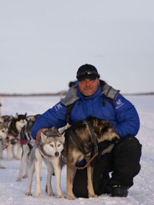 Krzysztof Nowakowski ze swoim psim zaprzęgiem